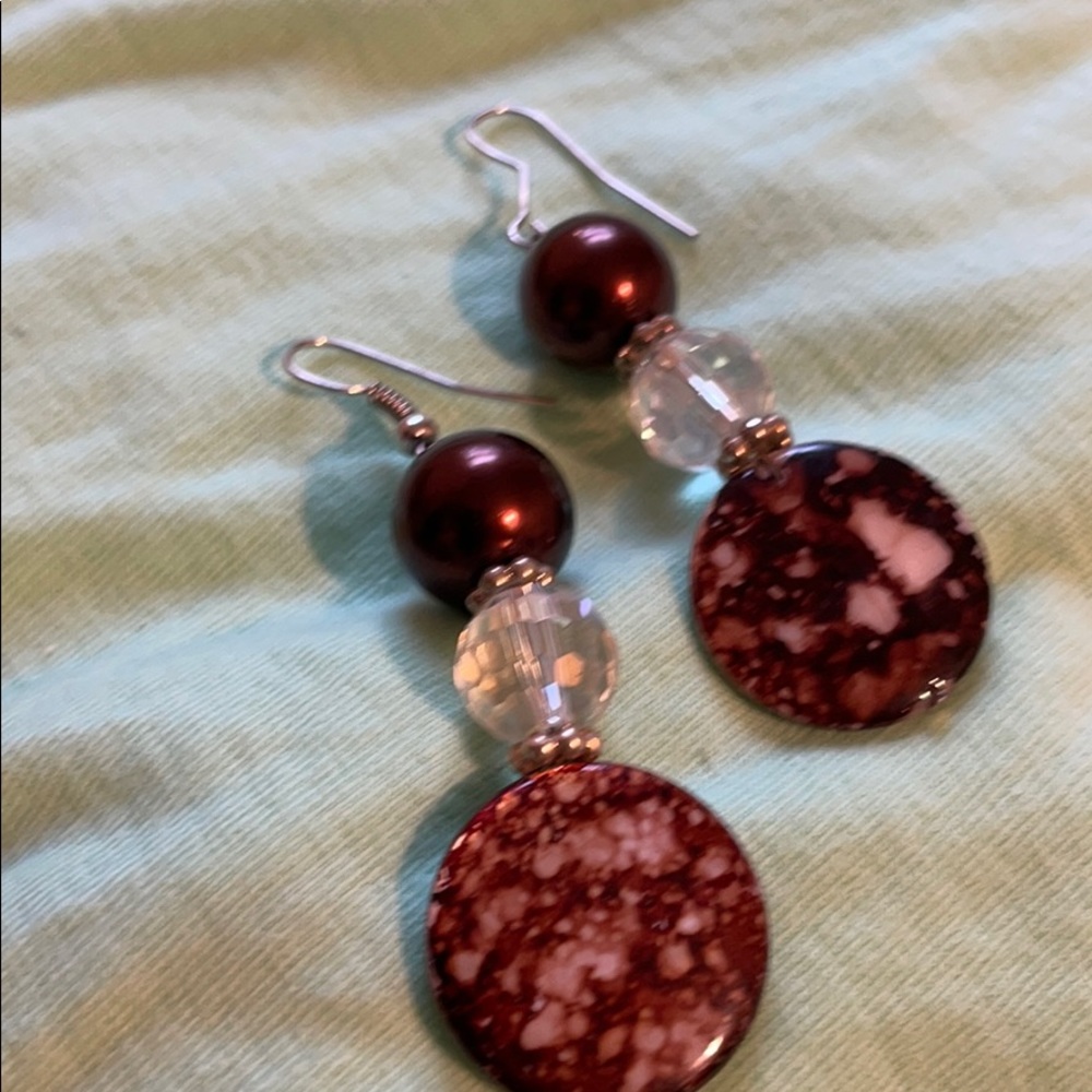 Metallic beaded earrings
